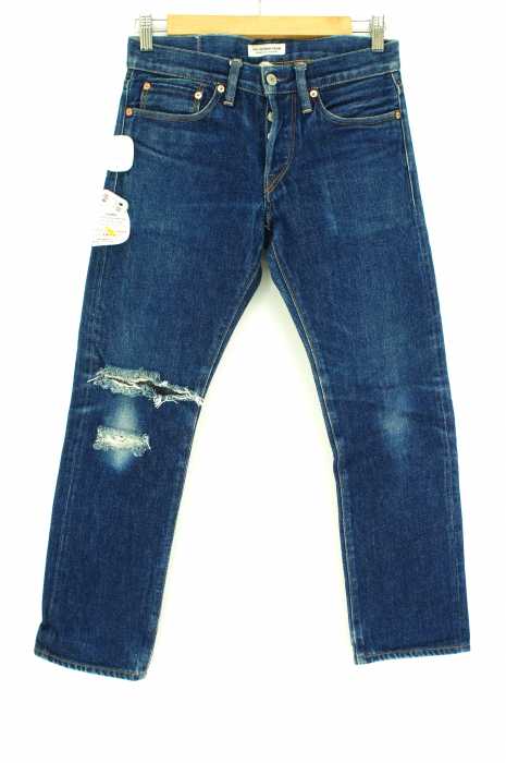 RON HERMAN DENIM (ロンハーマン) クラッシュ加工 AUTHENTIC SLIM 青耳 メンズ パンツ