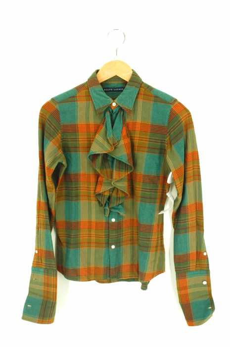 RALPH LAUREN （ラルフローレン） フロントフリルチェックシャツ レディース トップス
