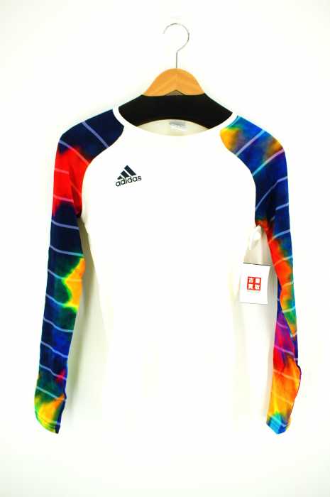 adidas （アディダス） レインボー柄切替ラグランカットソー レディース トップス