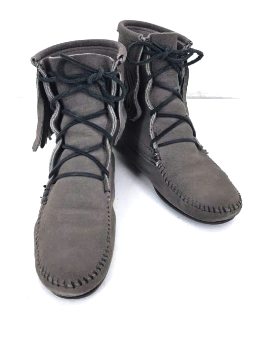 Minnetonka(ミネトンカ) レースアップスウェードモカシンショートブーツ レディース シューズ