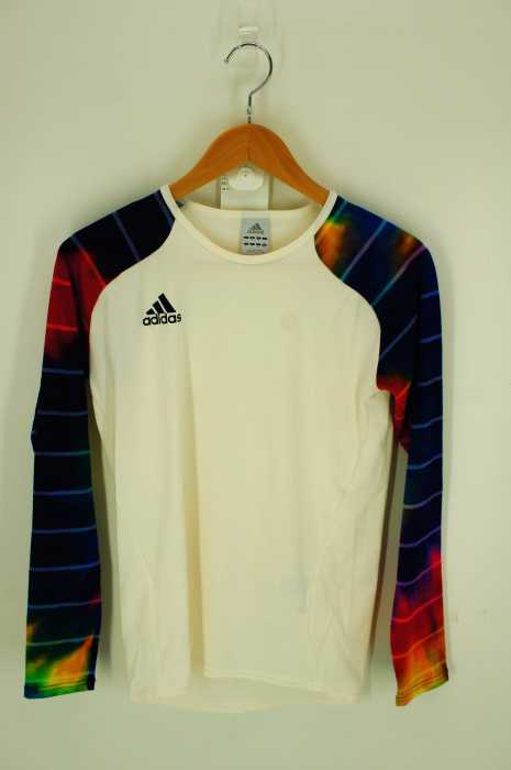 adidas （アディダス） レインボー柄切替ラグランカットソー レディース トップス