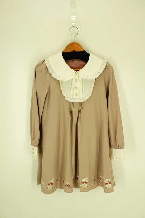 Amavel(アマベル) アニマル刺繍 シャツワンピース レディース ワンピース