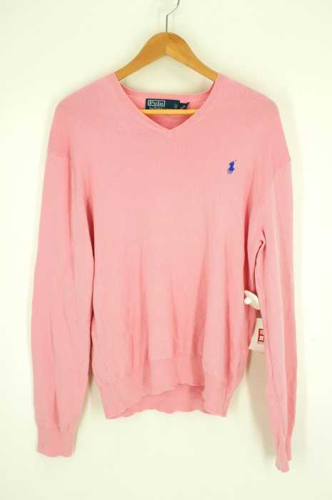 Polo by RALPH LAUREN （ポロバイラルフローレン） フロント刺繍入りVネックコットンニット メンズ トップス