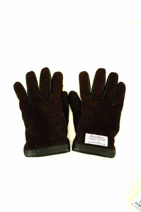 Harris Tweed(ハリスツイード) 切替レザーグローブ メンズ ファッション雑貨