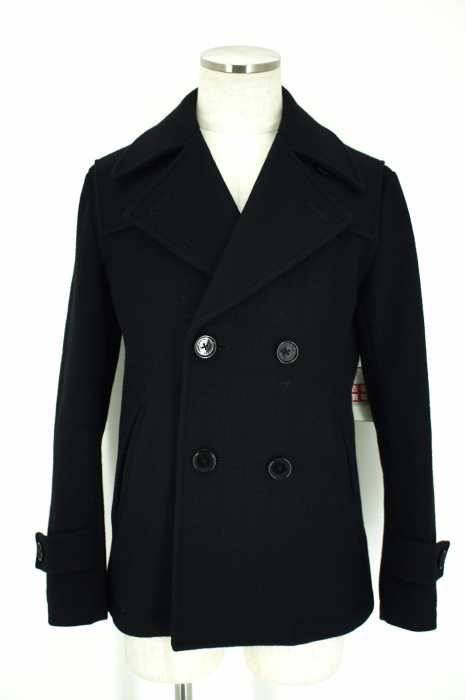 BURBERRY BLACK LABEL (バーバリーブラックレーベル) シャドーチェック柄Pコート メンズ アウター