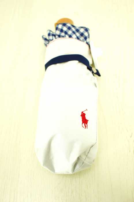 Polo by RALPH LAUREN (ポロバイラルフローレン) チェック柄フリル折り畳み傘、日傘 レディース ファッション雑貨