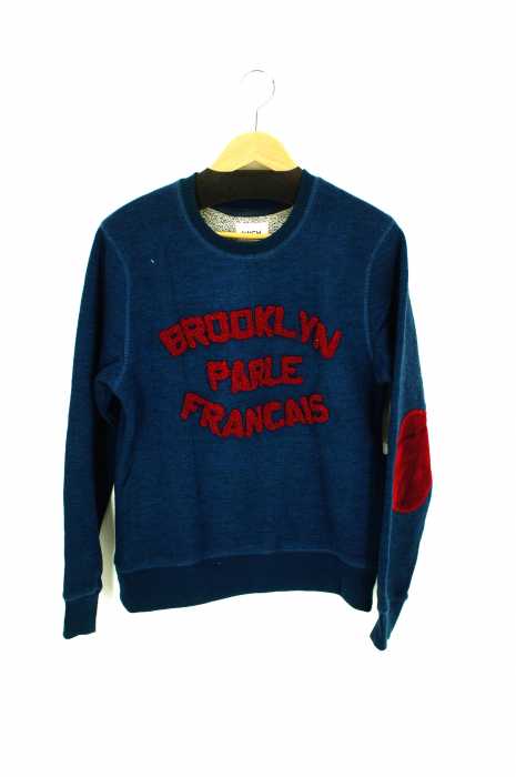 BWGH BROOKLYN WE GO HARD（ビーダブリュージーエイチブルックリンウィーゴーハード） ロゴニットプルオーバー　エルボーパッチ メンズ トップス