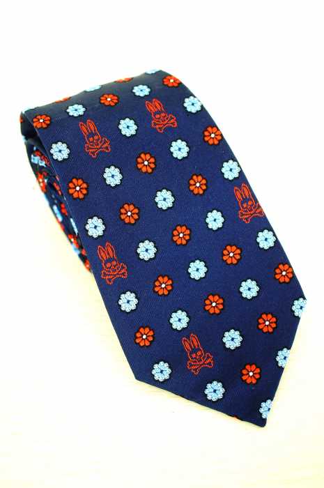 Psycho Bunny（サイコバニー） 花柄刺繍ネクタイ メンズ