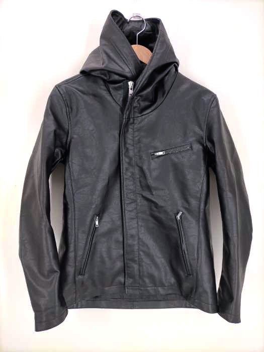 AZUL by moussy(アズールバイマウジー) ECO LEATHER HOOD JACKET メンズ アウター