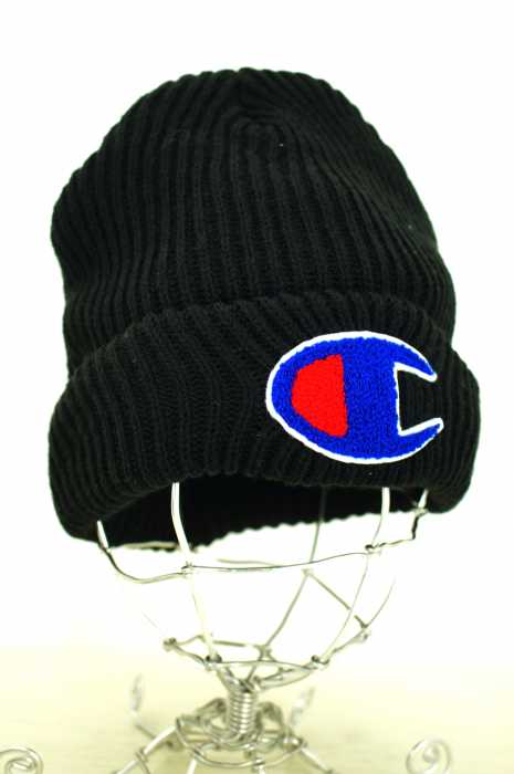 Champion （チャンピオン） ワッペン付き ニットキャップ メンズ 帽子