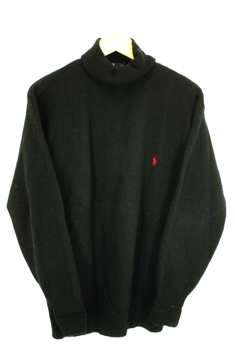 Polo by RALPH LAUREN（ポロバイラルフローレン） ハイネックニットセーター　ブラック メンズ トップス