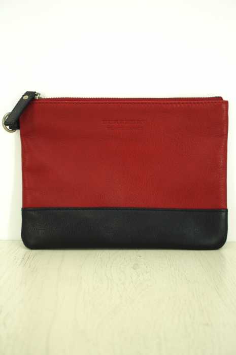 BURBERRY BLACK LABEL （バーバリーブラックレーベル） 2トーンレザーミニクラッチバッグ メンズ ファッション雑貨