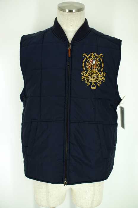 Polo by RALPH LAUREN （ポロバイラルフローレン） 刺繍入り ジップアップ キルティングベスト メンズ アウター