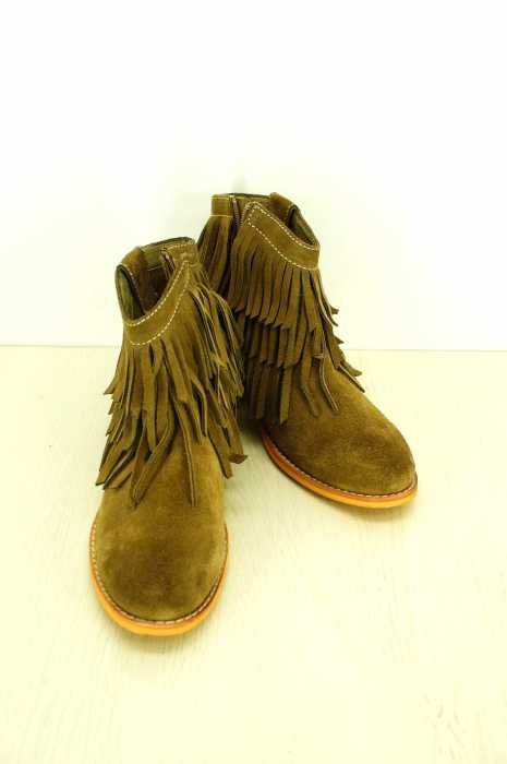 Jeffrey Campbell×ROSEBUD (ジェフリーキャンベルローズバッド) スエードフリンジショートブーツ レディース シューズ