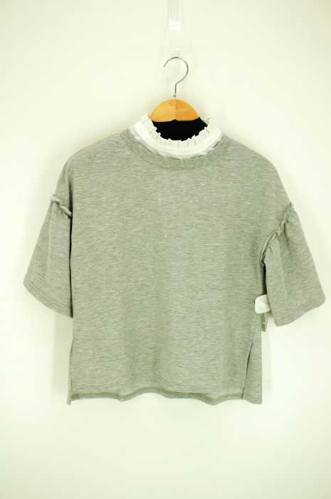 merlot （メルロー） フリルハイネックTシャツ レディース トップス