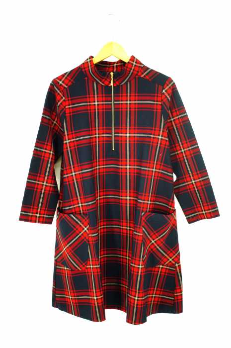 ZARA BASIC （ザラベーシック） ハーフジップ　タータンチェック レディース ワンピース