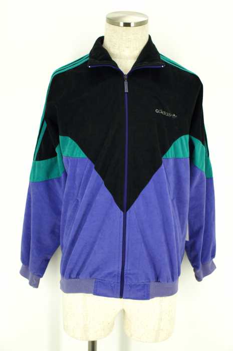 adidas （アディダス） フランス製マルチカラーベロアトラックジャケット ジャージ メンズ トップス