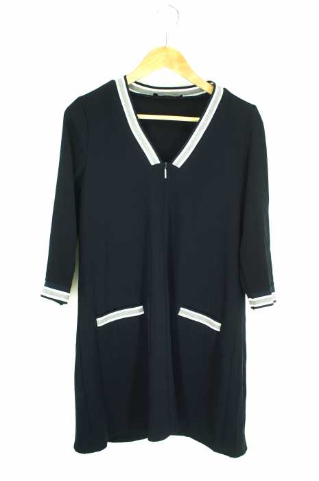 ZARA trafaluc （ザラトラファルック） 七分袖ストライプリブシフォンワンピース レディース ワンピース
