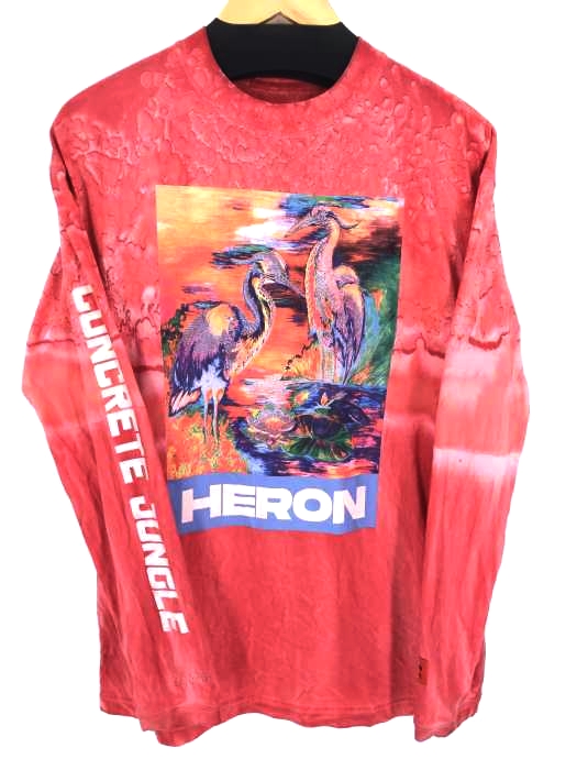 HERON PRESTON(ヘロン プレストン) T-SHIRT LS HERON COLORS/FUCHSIA メンズ トップス