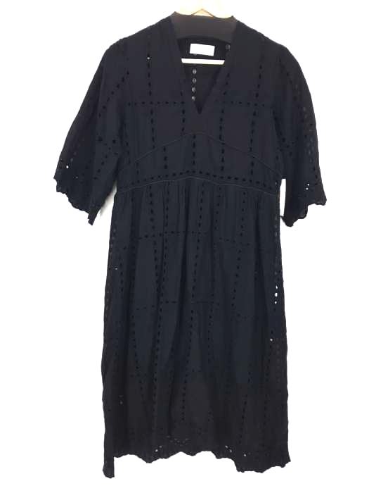 SELECT MOCA（セレクトモカ） カットワークパンチング刺繍スカラップレース半袖ロングエンブロイダリーワンピース レディース ワンピース