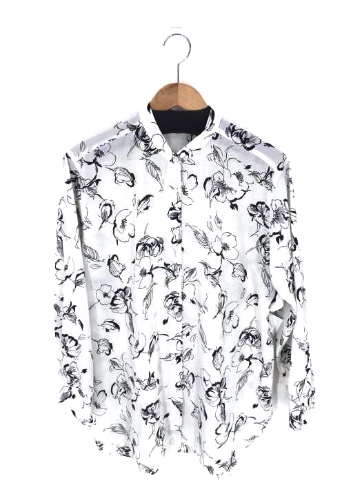 BEAUTY&YOUTH UNITED ARROWS(ビューティーアンドユースユナイテッドアローズ) ハンドフラワープリントバンドカラーシャツ -ウォッシャブル- レディース トップス