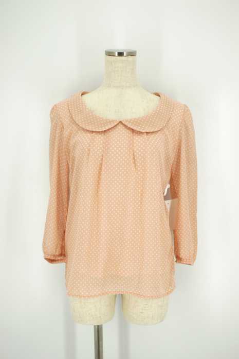 MISCH MASCH （ミッシュマッシュ） ドット柄丸襟シフォンプルオーバーシャツ レディース トップス