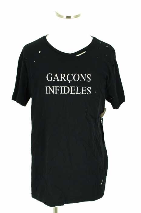 GARCONS INFIDELES(ギャルソン インフィデレス) ダメージ加工クルーネックTシャツ メンズ トップス