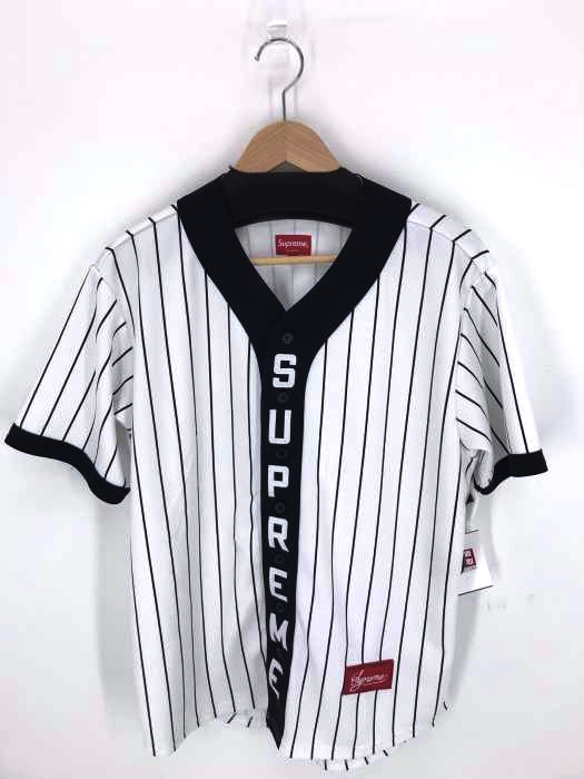 Supreme（シュプリーム） アーチロゴピンストライプベースボールシャツ　Pinstripe Baseball Jersey メンズ トップス