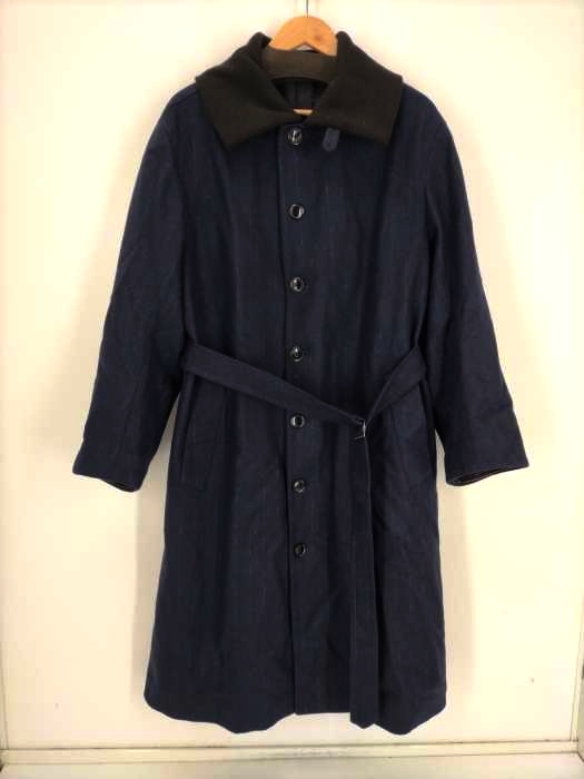 Paul Smith（ポールスミス） 襟切替 ストライプ柄ウールステンカラーコート woven in england メンズ アウター
