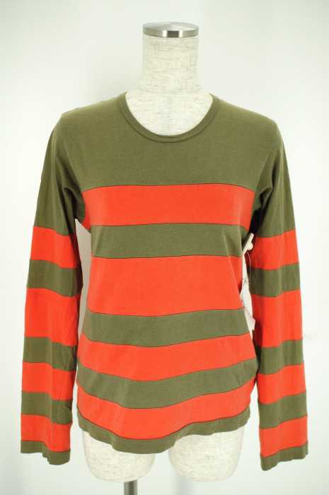 robe de chambre COMME des GARCONS (ローブドシャンブルコムデギャルソン) AD2001 ボーダー柄ロングスリーブTシャツ レディース トップス