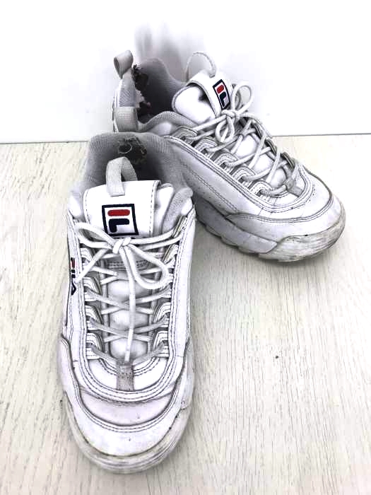 FILA（フィラ） DISRUPTOR TAPEYTAPE WHITE 厚底 スニーカー プラットフォーム テープ DAD SHOES ホワイト レディース シューズ