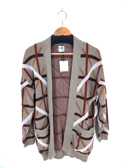 ZARA（ザラ） GEOMETRIC JACQUARD CARDIGAN メンズ トップス