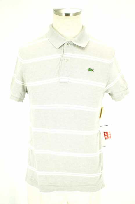 LACOSTE （ラコステ） ボーダー柄フロント刺繍入りポロシャツ メンズ トップス