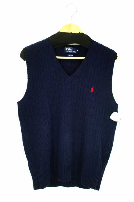 Polo by RALPH LAUREN （ポロバイラルフローレン） ワンポイント刺繍入りコットンニットベスト メンズ トップス