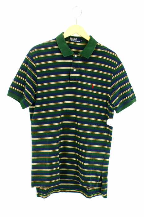 Polo by RALPH LAUREN （ポロバイラルフローレン） ワンポイントボーダー柄ポロシャツ メンズ トップス