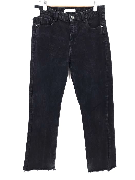 ZARA BASIC（ザラベーシック） カットオフブラックデニムパンツ レディース パンツ