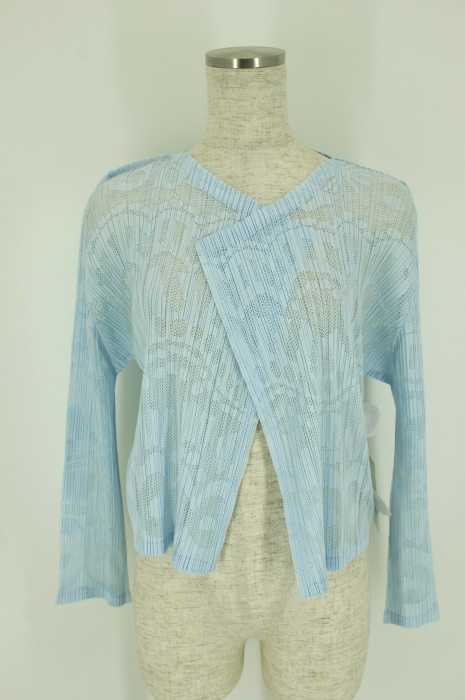 PLEATS PLEASE ISSEY MIYAKE （プリーツプリーズイッセイミヤケ） レースデザインプリーツカーディガン レディース トップス