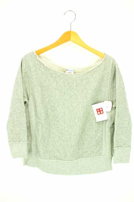 URBAN RESEARCH ×Champion（アーバンリサーチ チャンピオン） 別注オフショルダーカットオフスエット　REVERSE WEAVE レディース トップス