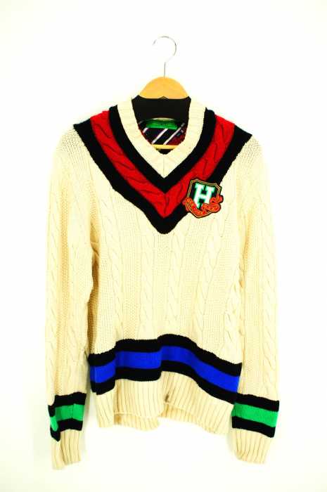 TOMMY HILFIGER （トミーヒルフィガー） Vネック　ワッペン　カシミア混 メンズ トップス