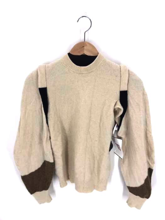 TOGA ARCHIVES（トーガアーカイブス） Balloon-sleeve Wool Sweater バルーンスリーブカラーブロックニットセーター レディース トップス