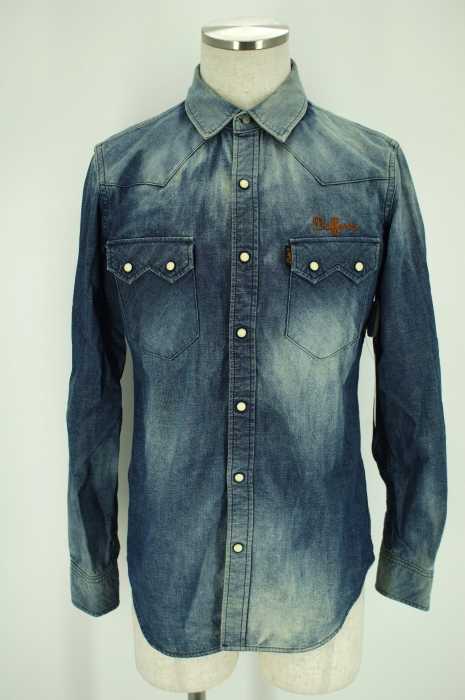 The DUFFER of ST.GEORGE （ザダファーオブセントジョージ） ウォッシュ加工ロゴ刺繍ウエスタンシャツ メンズ トップス