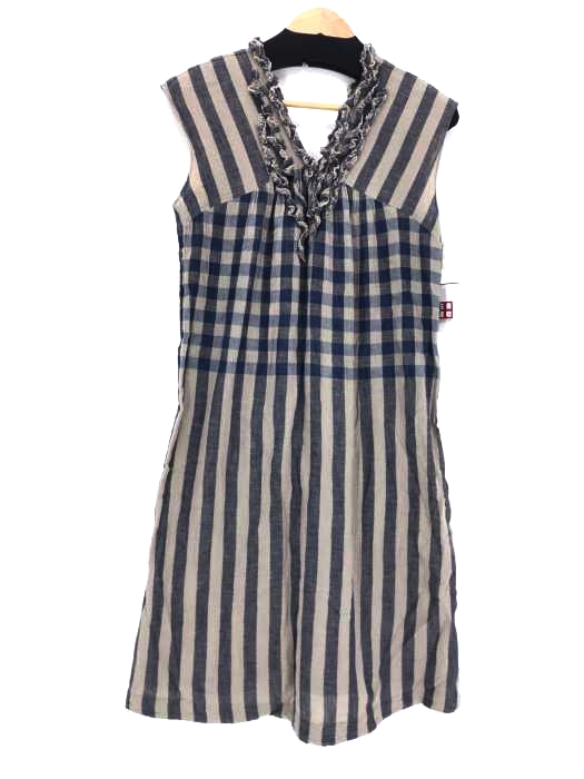 45rpm フォーティーファイブアールピーエム 2wayチェックストライプフリルワンピース レディース ワンピース ブランド古着買取販売バズストア