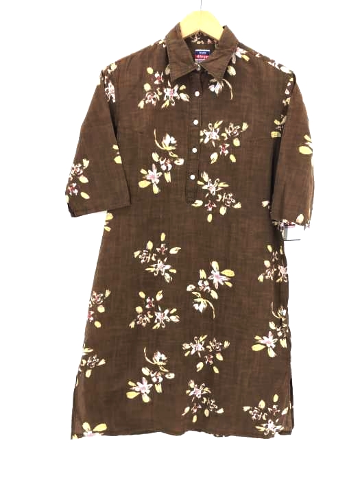 45rpm フォーティーファイブアールピーエム 水彩 花柄シャツワンピース サイドスリット レディース ワンピース ブランド古着買取販売バズストア