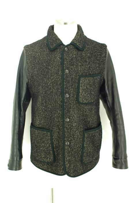 COOTIE (クーティー) 14A/W Russell Shooting ビーチクロス袖レザージャケット メンズ アウター