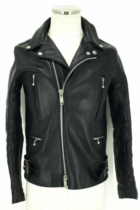666 Leather Wear (トリプルシックスレザーウェア) UKサイドベルトレザー ダブルライダースジャケット メンズ アウター