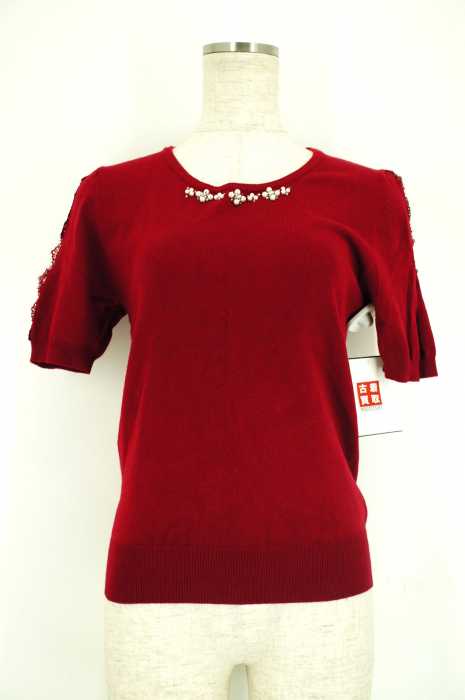 LAISSE PASSE （レッセパッセ） レース　ビジュー付き レディース トップス