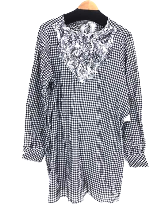 45rpm フォーティーファイブアールピーエム チュニックブラウスワンピース ギンガムチェック フリル レディース ワンピース ブランド古着買取販売バズストア