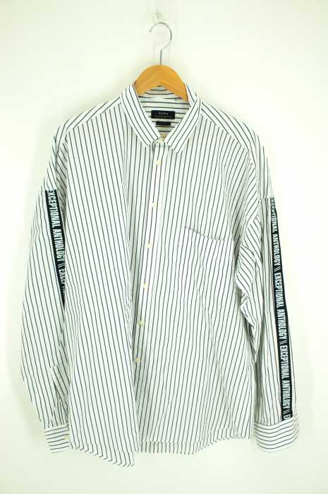 Zara ザラ 袖ロゴストライプボタンシャツ オーバーサイズ メンズ トップス ブランド古着買取販売バズストア