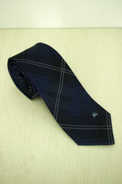 BURBERRY BLACK LABEL (バーバリーブラックレーベル) チェック柄剣先ロゴ刺繍入りネクタイ メンズ ファッション雑貨