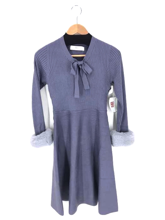 tocco closet（トッコクローゼット） ファー付きボウタイりぼんニットワンピース レディース ワンピース